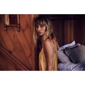 Rowie Satin Slip Midi Dress Women's Small Mairgold 90s Old Money Dainty Bohemian